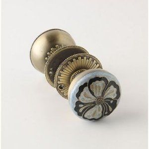 Anthropologie Lindenleaf Doorknob Blue Flower
